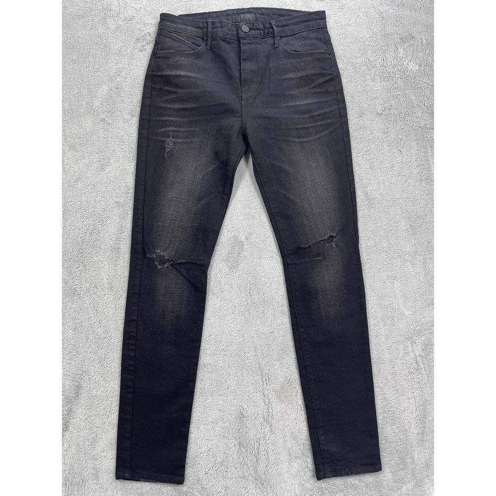 RtA Jeans Women 26 Black Road to Awe Skinny Distressed Faded Denim